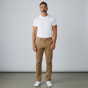 Bullock & Jones‎ Men's Twill Jefferson Cotton Blend Brown Pants Size 35x 33.5"